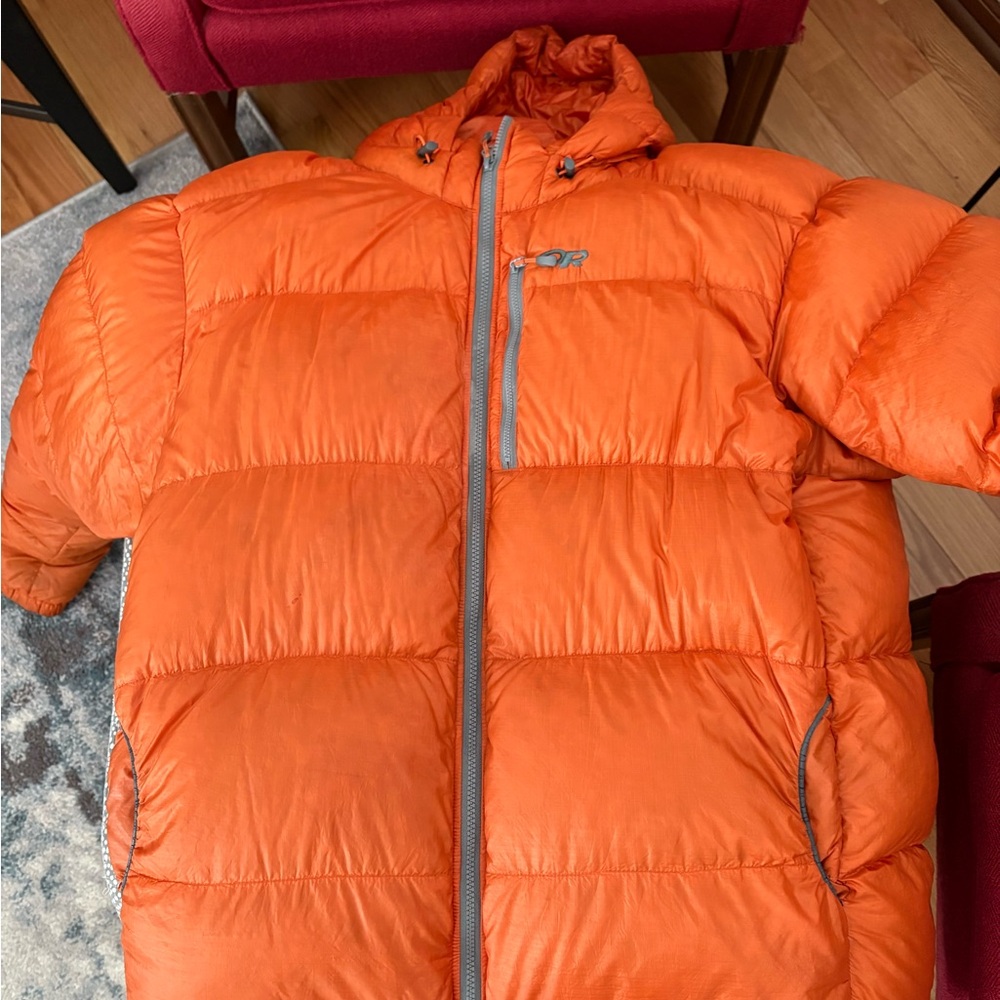 Outdoor Research Orange Puffer Jacket